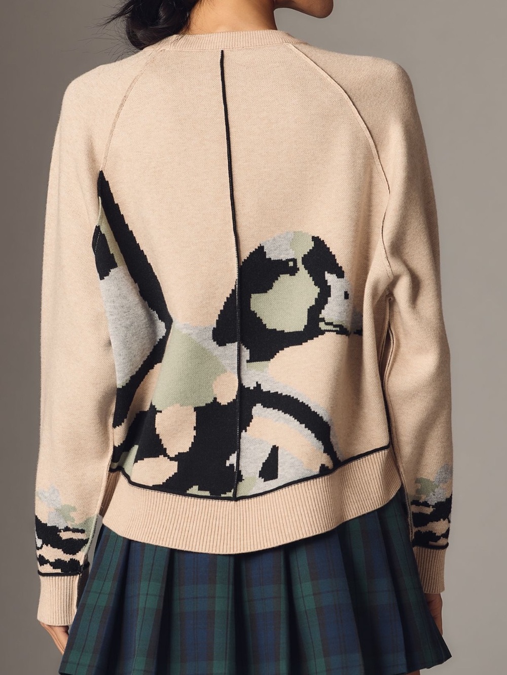 Anthropologie Duck Sweater Pilcro Oaklyn Crewneck Long Sleeve XL New Camouflage